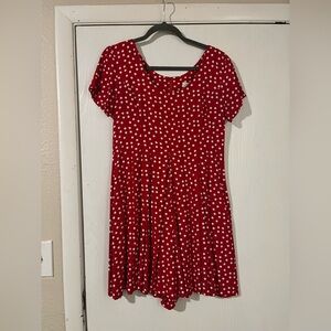 Express Compagnie Internationale Vintage Red Polka Dot Romper Mini Dress 3/4